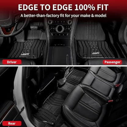 LASFIT Floor Mats for 2017-2020 Ford Fusion & Lincoln MKZ, Custom Fit Full Coverage All Weather TPE Floor Liners, Front & Rear Rows, Black - size: 2017-2020|Fusion& MKZ|Floor Mats