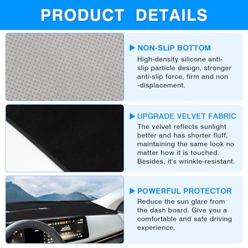Autorder Dashboard Cover Mat for 2023-2025 2026 Nissan Ariya Accessories Dash Cover Upgrade Velvet Dash Mat Sunshade Glare UV Rays Protector(with HUD) - size: For Nissan Ariya 2023-2026
