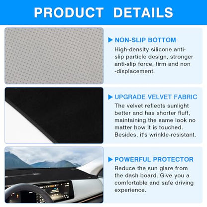 Autorder Dashboard Cover Mat for 2023-2025 2026 Nissan Ariya Accessories Dash Cover Upgrade Velvet Dash Mat Sunshade Glare UV Rays Protector(with HUD) - size: For Nissan Ariya 2023-2026
