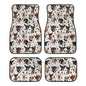 Dogs White Car Floor Mats Universal Auto Front Rear Floor Foot Mats Anti-Slip Car Mat Full Set of 4 Pieces Carpet - color: Dogs White