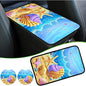 Universal Auto Center Console Pad and 2Pcs Car Coasters Set, Anti Slip Soft Neoprene Car Armrest Seat Box Cover Protector Universal Fit - Car Interior Accessories, Beach - color: 513
