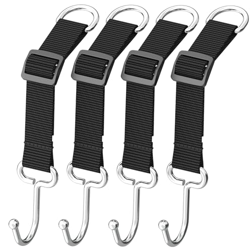 Car Headrest Hooks for Purse and Bags, Purse Holder for Car, Adjustable Back Seat Hanger, Metal Heavy Duty 100 lbs (D4) - style: D4