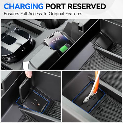 2PCS Center Console Organizer tray and Armrest Storage for 2023-2026 Chevy Silverado/GMC Sierra 1500 Accessories, 2024-2026 Silverado/Sierra 2500HD 3500HD(Only Fit Console with Bucket Seat) - style: 22-26 Silverado1500&24-26 2500HD/3500HD