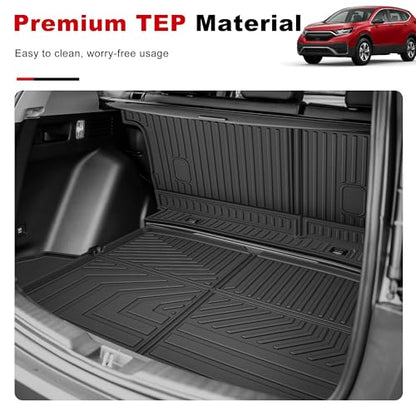 for 2017-2022 Honda CR-V Cargo Liner & Backrest Mat: Custom Fit All Weather TPE Anti Skid Waterproof Trunk Liner for CRV Accessories (Not for Hybrid or Touring) - size: 2017-2022 CRV Cargo Liner & Backrest Mat