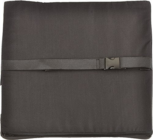 nova Lumbar Back Support Cushion – Contoured High-Density Foam Back Pillow for Office Chair, Car, Plane & Wheelchair – Adjustable Strap, Removable Washable Cover, Black (14” x 13”) - color: Black
