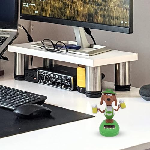 1Pc Green Solar Powered Dancing Beer Dog Ornaments,Swinging Animated Dancer,Solar Powered Dancing Dog,Car Bobble Head Decors,Bobble Head Figures Dashboard Doll,Solar Power Kits,Learning and Education