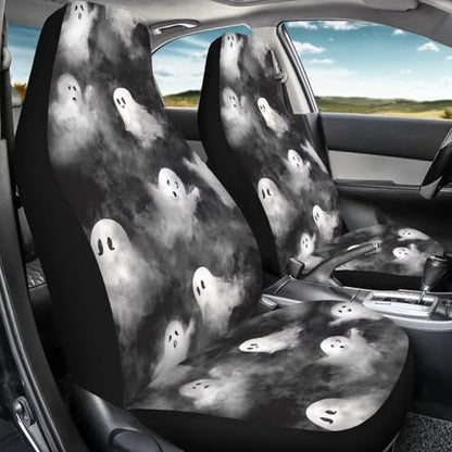 Car Seat Covers Accessories 2 Pieces Car Front Seat Covers, Universal Fit Auto Interior Bucket Seat Covers(Ghost 68) - color: Ghost 68