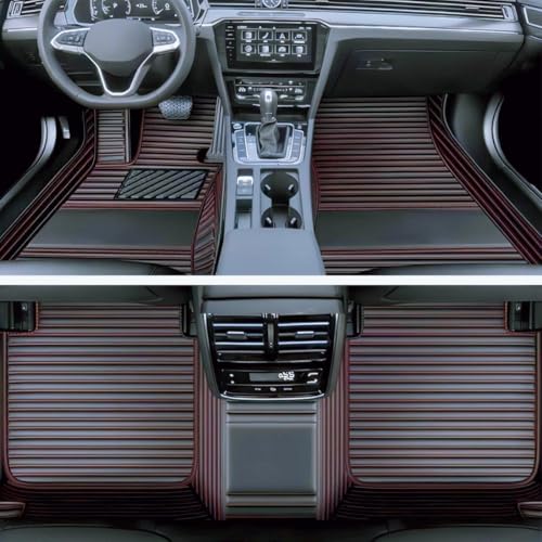 Custom Car Floor Mats Suitable for Cars, SUVs, Sports Cars, Trucks, car mats All-Weather Personalized, Fully Cover Luxury car Foot mats, Non-Slip Floor mats. (Black Red-3D) - color: Black Red-3D
