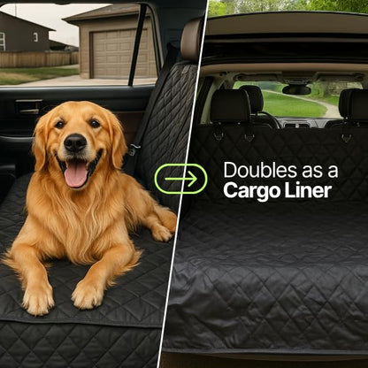 Formosa Covers Dog Car Seat Cover for Back Seat - Car Floor Cover for Dogs - Non-Slip Backing - Travel with Your Pet Mess Free - Universal Fit 56" W x 94 L, Grey