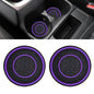 2PCS Car Cup Holder Coasters, 2.75 Inch Auto Non-Slip Anti Dust Cup Mats, Console Cup Holder Insert Coaster Auto Insulated Mats, Universal Interior Accessories for Most Cars (Purple) - color: Purple