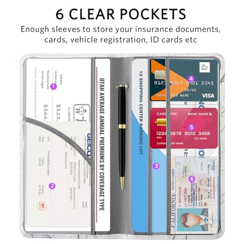 CoBak Car Registration and Insurance Holder - Vehicle Glove Box Car Organizer,Auto Truck Comparment Accessories Case with Magnetic Closure for Driver License,Cards - color: L-Sunflower Sonata