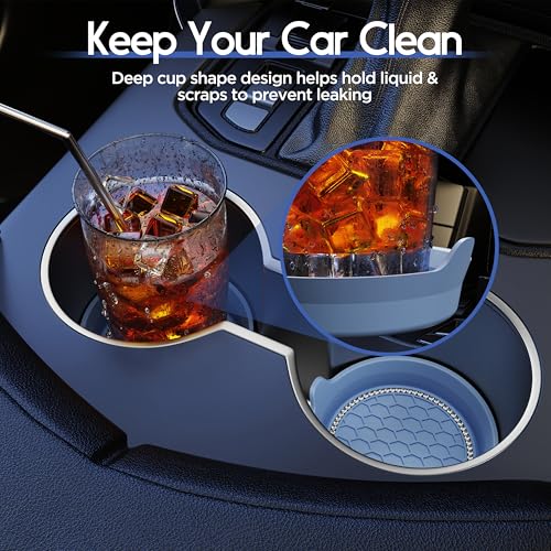 Car Cup Coaster Universal Non-Slip Cup Holders Bling Crystal Rhinestone Car Interior Accessories 4 Pack Gray Blue - color: Gray Blue, size: 4 Pack