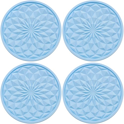 4 Pack Silicone Car Cup Holder Coaster – 2.75 Inch Non-Slip Drink Mat, Universal Fit for Most Vehicles – Cute & Functional Auto Accessories (Light Blue) - color: Light Blue, size: 4 pcs