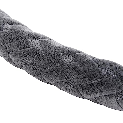 Flying Banner car Steering Wheel Cover Massage Velvet Warm Universal Size 15 inches SUV Truck Anti Slip Odorless Summer Winter (Gray, Velvet Massage) - color: Gray