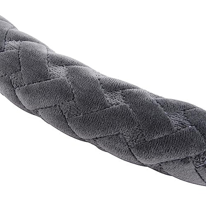 Flying Banner car Steering Wheel Cover Massage Velvet Warm Universal Size 15 inches SUV Truck Anti Slip Odorless Summer Winter (Gray, Velvet Massage) - color: Gray