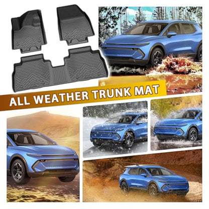 Floor Mats for 2024-2025 2026 Chevrolet Chevy Equinox EV Accessories (Non Fuel), All Weather Protection Anti-Slip and Waterproof Car Floor Liners for Equinox EV 3PCS - size: 2)Chevy Equinox EV｜24-26｜1st & 2nd Row