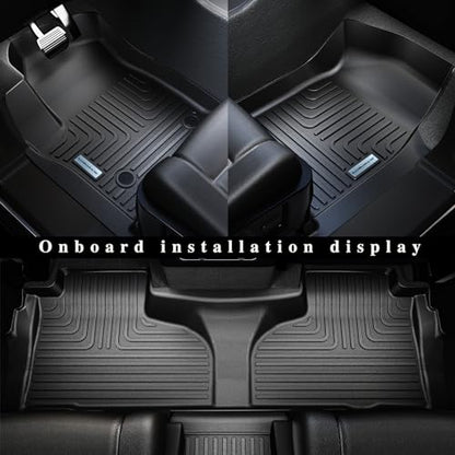 Floor Mats for 2021-2024 2025 Chevrolet Suburban 7 Seats (2nd Row Bucket Seats)（not fit 8 Seats）/ GMC Yukon XL(Only XL) & Trunk mat TPE Floor Liners & Cargo Liner for Chevy - size: 2021-25|For Chevrolet Suburban 7Seats|Full Set