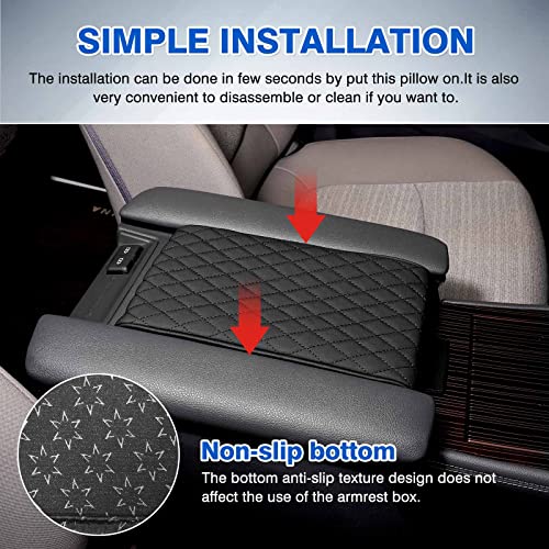 Autorder Center Console Cover for Toyota Sienna 2021-2025 2026 Accessories Memory Foam Armrest Cushion with Anti-Scratch Leather Protector Covers Black - size: 21-26 Sienna
