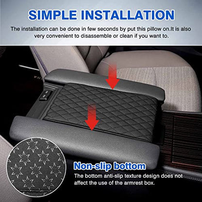 Autorder Center Console Cover for Toyota Sienna 2021-2025 2026 Accessories Memory Foam Armrest Cushion with Anti-Scratch Leather Protector Covers Black - size: 21-26 Sienna