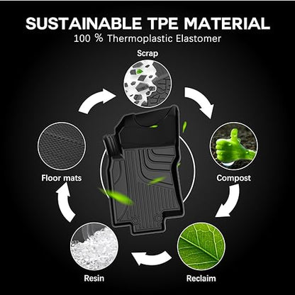 AOMSAZTO Car Floor Mats Custom Fit for 2020 2019 2018 2017 2016 2015 2014 Nissan Rogue(Not for Rogue Sport),All-Weather Floor Mat Liners Front & Rear Row Full Set Liner Non-Slip TPE Odourless, Black - style: 10)14-20 Rogue Floor Mats