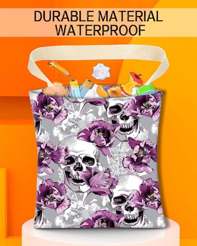 Car Garbage Can, Hanging Car Trash Can for Back Seat Organizer, Cool Skull Flowers - color: Cool Skull Flowers