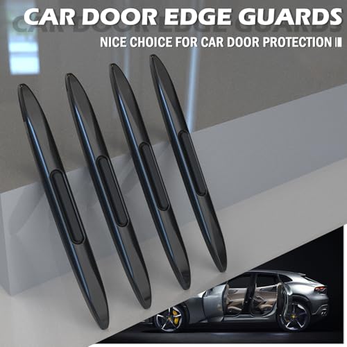 4PCS Car Door Edge Guards with Airbag,De-Static & Anti-Crash Car Door Protector with Dolphin Streamline Design,Universal Cars Doors Edge Protector Exterior Cars Accessories