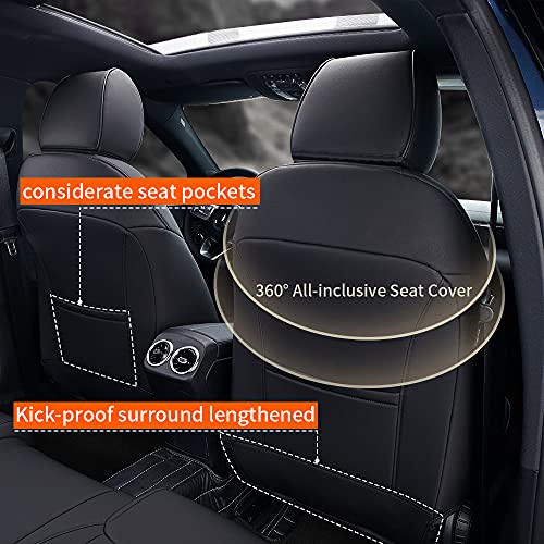 AOMSAZTO Car Seat Cover for Mazda 3 2019 2020 2021 2022 2023 2024 2025 2026 - Full Set Customized Black Faux Leather Seat Covers - color: Black, size: Mazda 3 2019-2026 Seat Covers Full Set