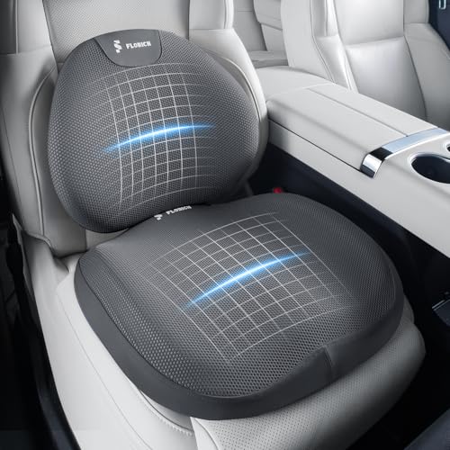 Seat Cushion and Lumbar Support Pillow for Office Chair Car, Ergonomic Memory Foam Back Support for Office Gaming Chair Driving Seat Wheelchair, Relieves Neck, Back & Sciatica Pain – Gray - color: Gray, size: Seat Cushion&Lumbar Pillow