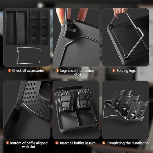 Paper Cup and Lid Holder, Disposable Coffee Cup Dispenser, 3-Slot Upright Paper Cup Dispenser for Coffee Stations, Kitchens, Bars, Restaurants, Lounges (Black) - color: Black 1, size: Large
