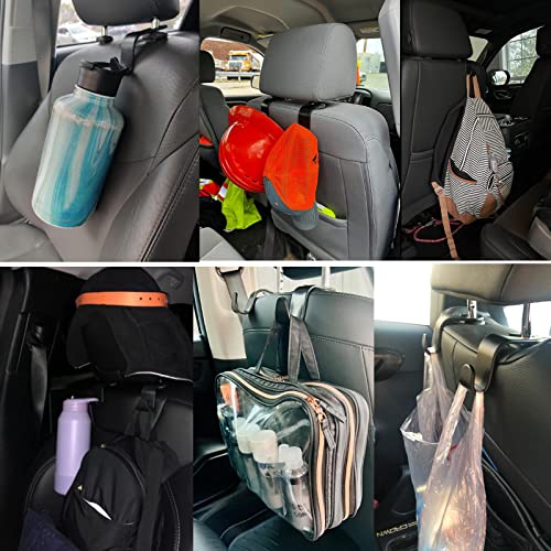 Car Seat Headrest Hook 4 Pack Vehicle Backpack Hooks Hanger Vehicles Holder Organizer for Purses,Bags,Cloths,Car Water Bottle Hook Seat Accessories - color: 4Pcs