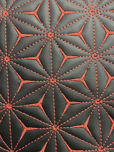 Quilted Foam Vinyl Fabric King Crown Classic Pattern with 0.23" Sponge Backing Faux Leather Fabric for Car Headliner, Furniture Upholstery, Headboards,Diamond 2" x 3" (Triangle) - color: Triangle