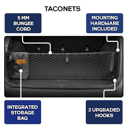 TacoNets Envelope Cargo Net for Subaru Outback - Fits 2015-Current - Upgraded 5mm Bungee - Integrated Storage Bag - Heavy Duty Hooks - Designed in USA - style: Subaru Outback 2015+