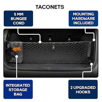 TacoNets Envelope Cargo Net for Subaru Outback - Fits 2015-Current - Upgraded 5mm Bungee - Integrated Storage Bag - Heavy Duty Hooks - Designed in USA - style: Subaru Outback 2015+