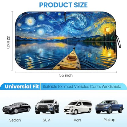 Windshield Sun Shade - Windshield Sun Shade Foldable Offers Ultimate Protection for Car Interior UV Protection Car - color: Multicolor