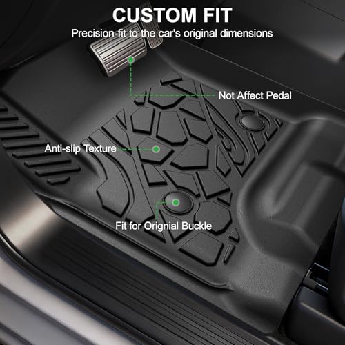 Floor Mats for 2014-2019 Chevy Silverado & GMC Sierra 1500 (Only 19 LD ), for 2015-2019 Silverado/Sierra 2500/3500, Crew Cab Bucket Seat Only, TPE All Weather Durable Mats - size: 2014-2019 | For Chevy Silverado/GMC Sierra