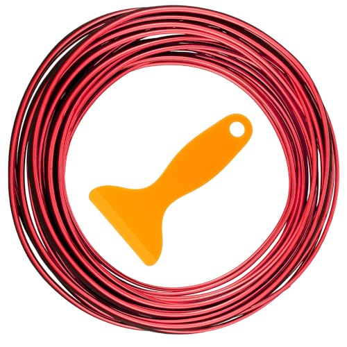 32 Feet Car Interior Moulding Trim Strips Universal Car Decoration Pinstriping Filler Insert Strips Dashboard Decorative DIY Flexible Garnish with Installing Tool(Simple Style,Red) - color: Red