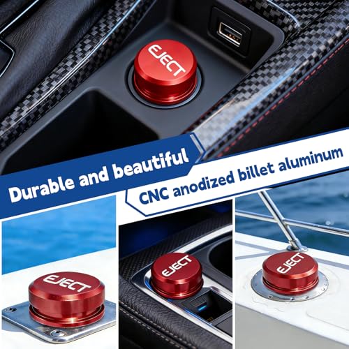 Cigarette Lighter Plug Cover Billet Aluminum Cigarette Lighter Plug, Fits All Vehicles with Standard 12 Volt Power Source Aluminum Dustproof Plug (Eject) - color: Eject