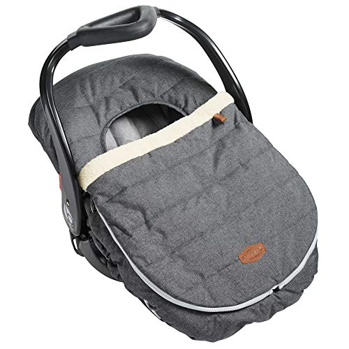 JJ Cole Baby Car Seat Cover, Blanket-Style Baby Stroller & Baby Carrier Cover, Heather Gray - color: Heather Gray
