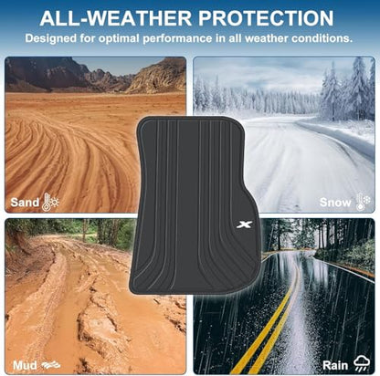Car Floor Mat Custom Fit for BMW 3/4 Series 2019-2026 G20 G21 M3(G80) M4(G83) i4(G26) Black Red Rubber Auto Floor Liners Set All Weather Protection Heavy Duty Odorless