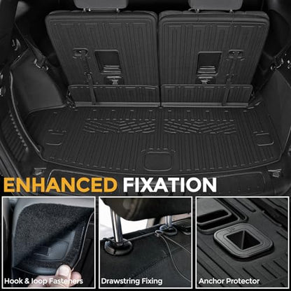 Cargo Mat for 2016-2025 Dodge Durango 6/7 Passenger Accessories, Full Coverage All Weather TPE Protector Cargo Mat with Backrest Mat Trunk Mat Cargo Liner for 2025 Durango RT Accessories