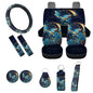 11Pcs Butterfly Car Accessory Interior Full Sets Blue Moon Butterfly Car Seat Covers Auto Seat Protection with 15Inch Neoprene Steering Wheel Cover Seatbelt Pads Keychain Seatbelt Pad - color: Blue Butterfly