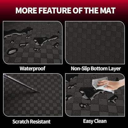 Cargo Liner for QX60 2022-2026, All Weather Leather Cargo Mat & Backrest Mat (with Rear Left and Right Side Panels) - color: Infiniti QX60 Cargo Backrest Mat-C