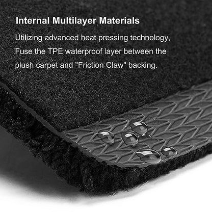 WENNEBIRD Superior Carpet Floor Mats for 2012-2020 Tesla Model S, 0.6-Inch Ultra-Thick, Noise-Reducing, All-Weather Waterproof Anti-Slip – 3-Pc Set - size: 2012-2020 Model S 3-Pc Set