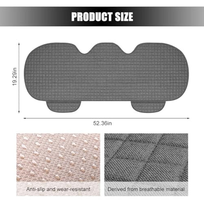 Car Back Seat Cover, Breathable Waterproof Vehicle Rear Bench Protector with Storage Pocket, Comfortable Automotive Back Seat Cushion Pad, Universal for SUV RV Truck (Gray)