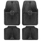 CAR PASS Rubber Car Floor Mats, All Weather Waterproof Car Mats, Universal Trim to Fit for Automotive, SUVs, Trucks, Vehicles, Anti-Slip Easy Clean, Heavy Duty Full Set 4 Piece, Black - color: Black 4 Piece