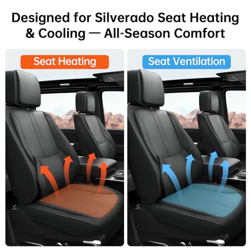W&PMAX Custom-Fit Black Seat Covers Full Set for Chevy Silverado & GMC Sierra 2007–2026, Fit 1500/2500/3500HD Crew/Double/Extended Cab, Waterproof Leather Truck Seat Protectors