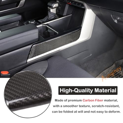 Real Carbon Fiber Center Console Gear Control Panel Side Strip Cover Trim Fit Toyot@a Tundra/Sequoia 2022-2024 Car Inner Center Console Gear Box Side Panel Protect Sticker Moulding Strip Accessories - size: Center Console Gear Control Panel Side Strip Tri