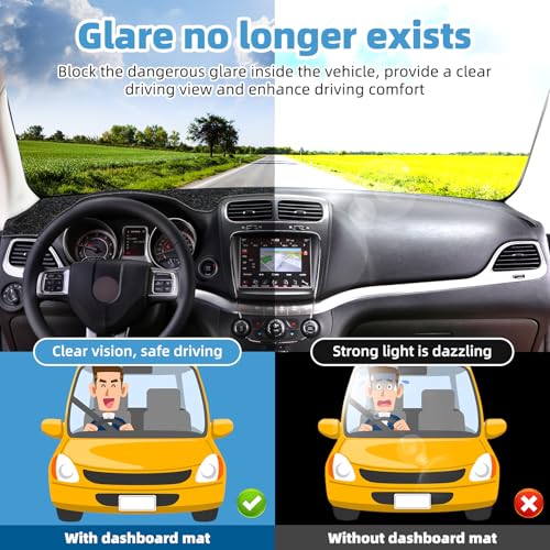 Dash Cover Mat for Dodge Journey 2011-2020 & Fiat Freemont 2010-2016 Non-Slip Dashboard Cover Mat Sunshade UV Rays Protector Interior Accessories - size: Compatible with Journey 2011-2020