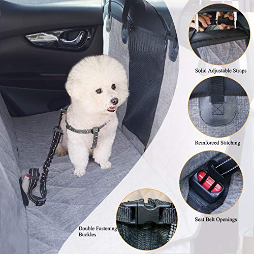 VIVAGLORY Dog Seat Cover Easyhammock Dog Hammock, Seat Cover for Car SUV & Truck, Back Backseat Split Hair Resistant Protector for Pet, Large, Heather Black - color: Heather Black, size: Large (width 56")