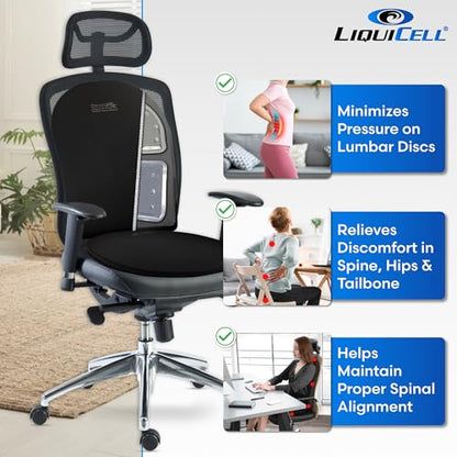 ERGO21 Lumbar Support Pillow for Office Chair, Car, Driving Seat, Auto, Lower Back Pain | Great Back Support with Liquid Filled Membranes | Small Size, (18" W x 18”x 1.5”) - size: Lumbar Small - 18" x 18" x 1.5"